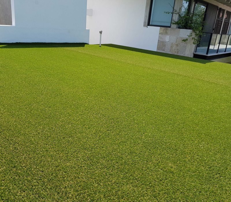 Área recreativa con pasto sintético en empresa moderna Área recreativa con pasto sintético en empresa moderna
